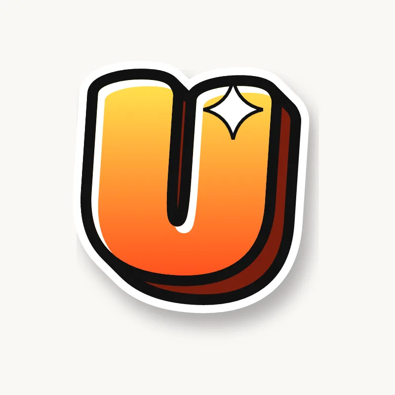Bubble graffiti letter U