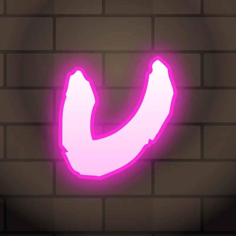 Neon graffiti letter U