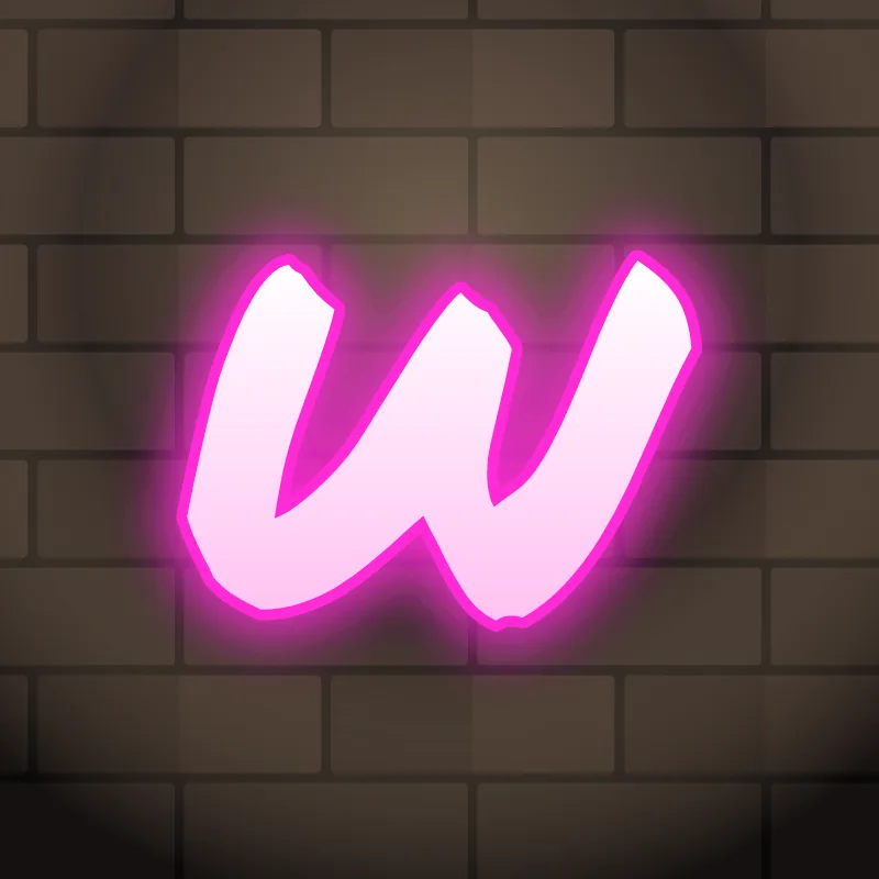 Neon graffiti letter W