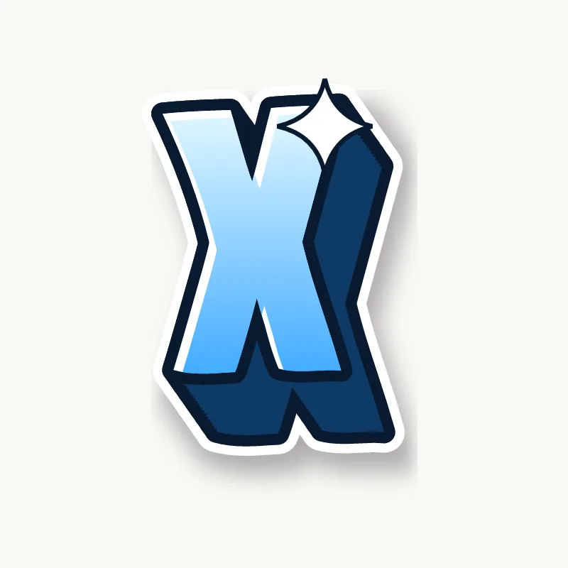 3D graffiti letter X