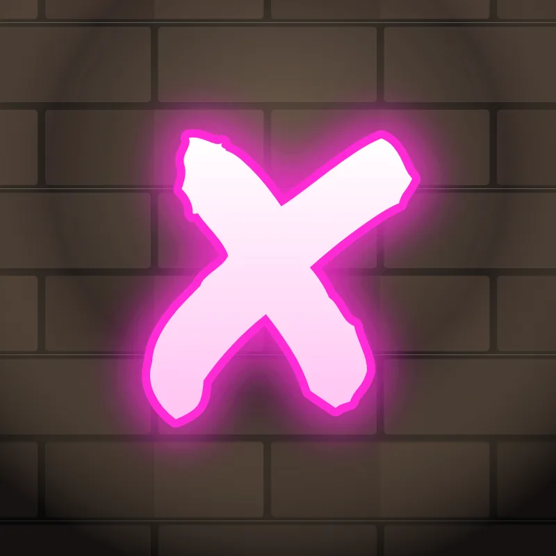 Neon graffiti letter X