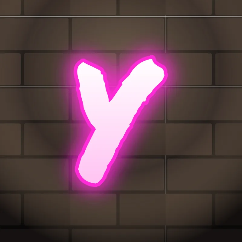 Neon graffiti letter Y