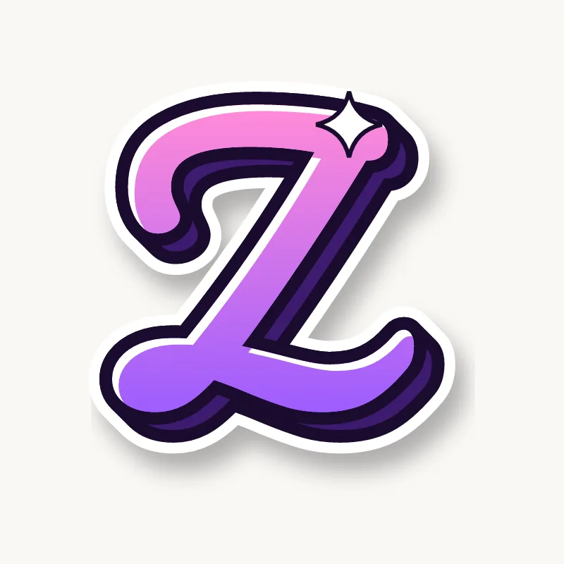 Cursive bubble letter z in round joined script