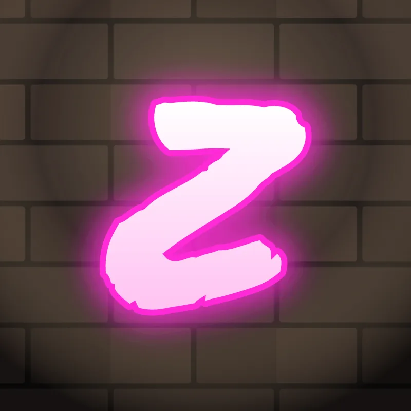 Neon graffiti letter Z