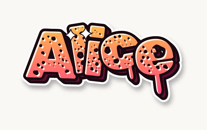 O nome Alice em letras de grafite estilo wild style