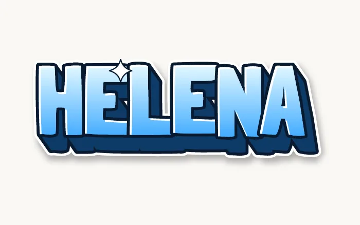 O nome Helena em letras de grafite estilo 3D