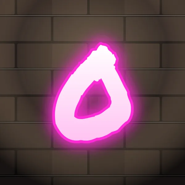 Neon graffiti number 0