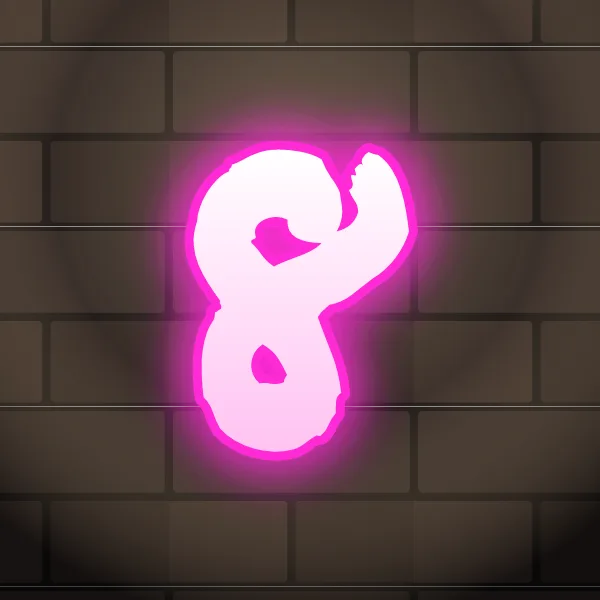 Neon graffiti number 8