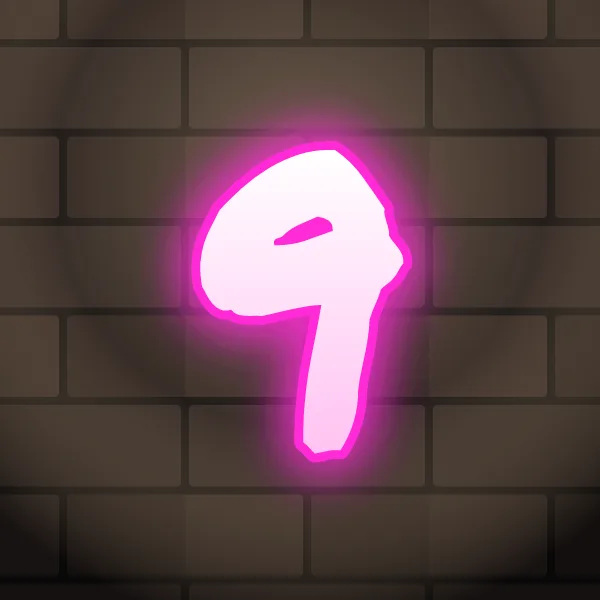 Neon graffiti number 9