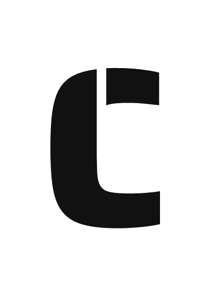 Printable graffiti stencil letter C with bridges, ready to cut