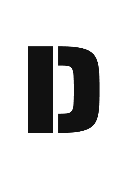 Printable graffiti stencil letter D with bridges, ready to cut