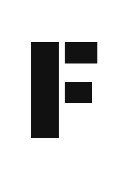 Printable graffiti stencil letter F with bridges, ready to cut