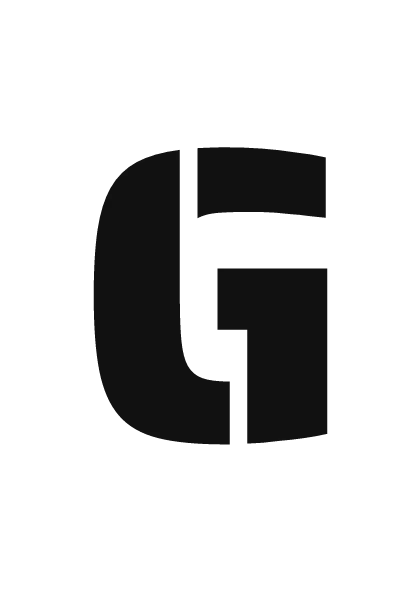 Printable graffiti stencil letter G with bridges, ready to cut