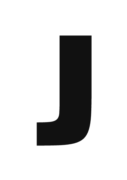 Printable graffiti stencil letter J with bridges, ready to cut