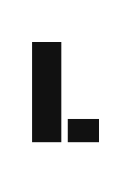 Printable graffiti stencil letter L with bridges, ready to cut