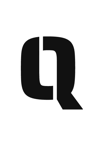 Printable graffiti stencil letter Q with bridges, ready to cut
