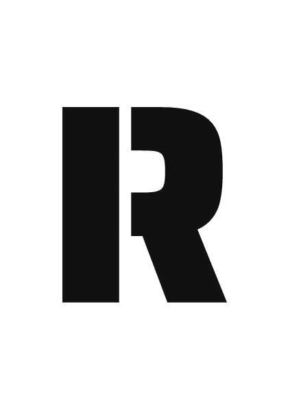 Printable graffiti stencil letter R with bridges, ready to cut