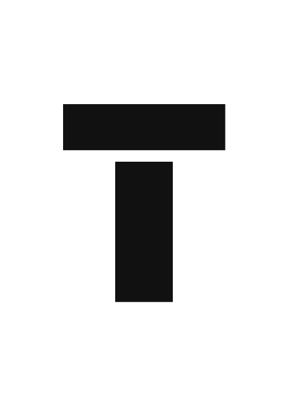 Printable graffiti stencil letter T with bridges, ready to cut
