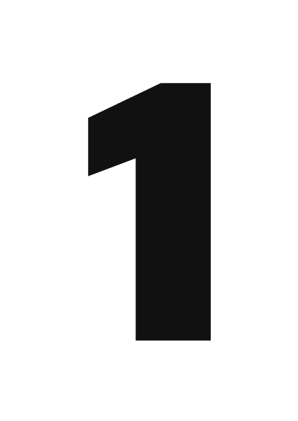Printable stencil number 1 with bridges, ready to cut