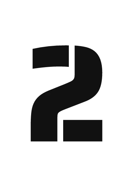 Printable stencil number 2 with bridges, ready to cut