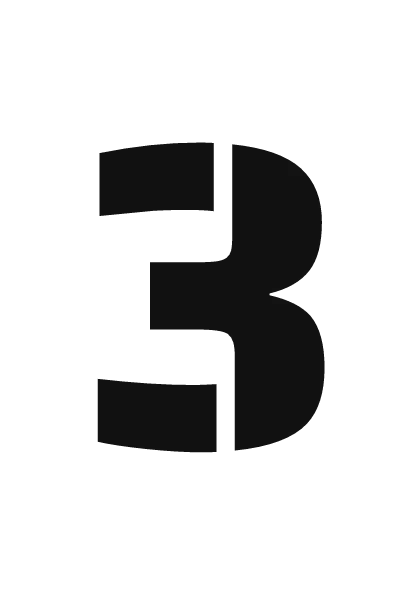 Printable stencil number 3 with bridges, ready to cut