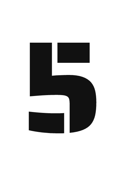 Printable stencil number 5 with bridges, ready to cut