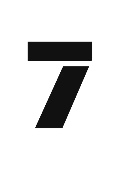 Printable stencil number 7 with bridges, ready to cut