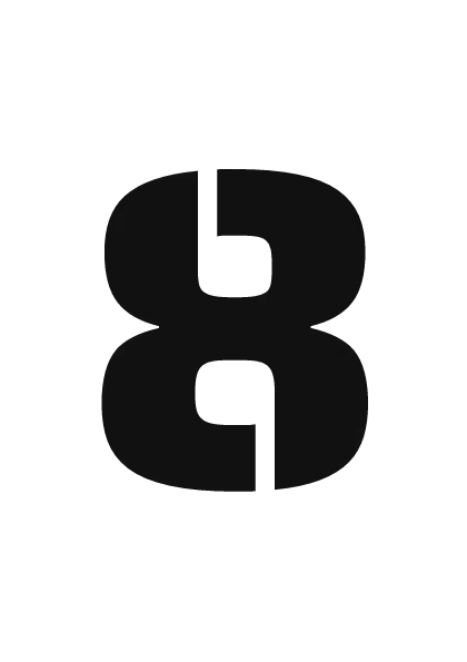 Printable stencil number 8 with bridges, ready to cut