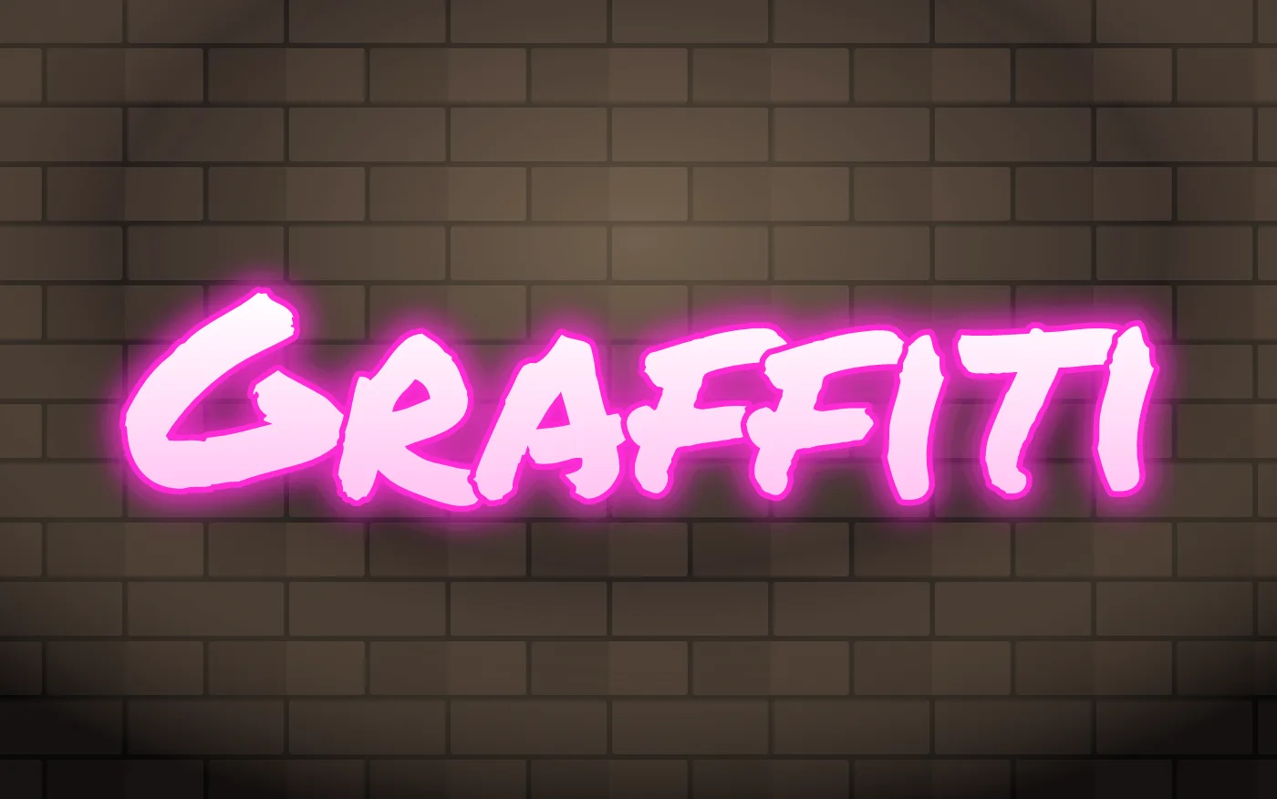 Neon graffiti lettering on a night wall, a Pro style