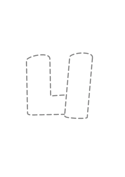 Bubble letters Ll with a dashed outline to trace and color