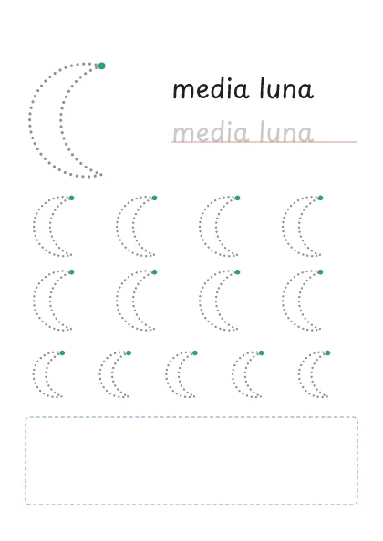 Media luna punteado para trazar y dibujar