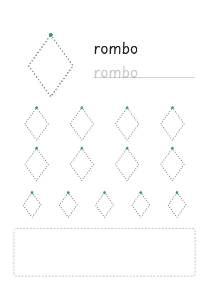 Rombo punteado para trazar y dibujar