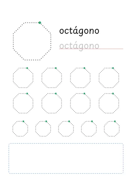 Octágono punteado para trazar y dibujar