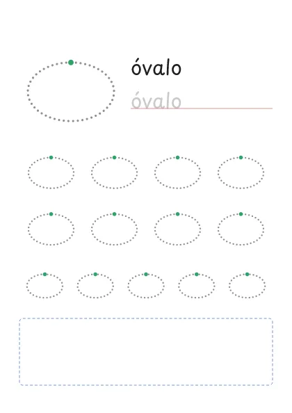 Óvalo punteado para trazar y dibujar
