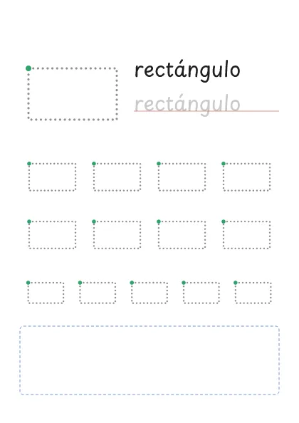 Rectángulo punteado para trazar y dibujar