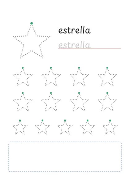 Estrella punteado para trazar y dibujar
