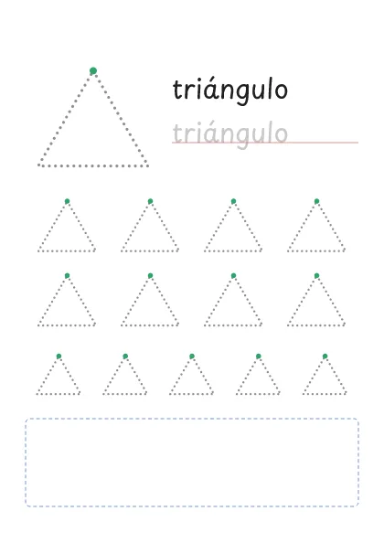 Triángulo punteado para trazar y dibujar