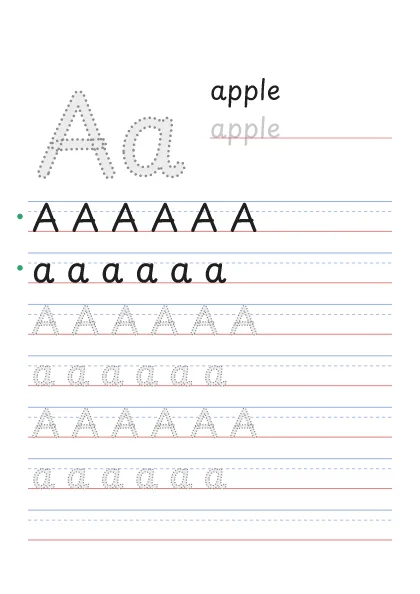 Letter tracing worksheet example