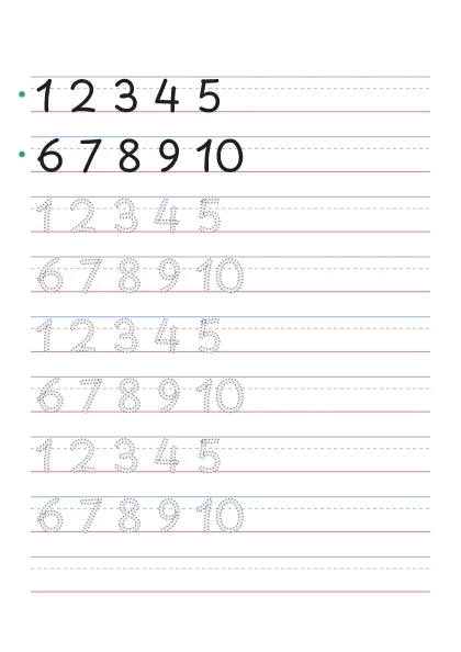 Number tracing worksheet example