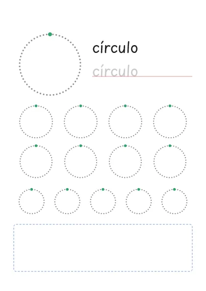 Círculo pontilhado para cobrir e desenhar