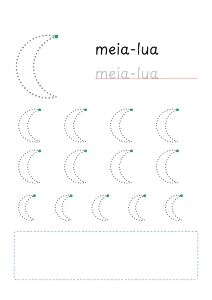 Meia-lua pontilhado para cobrir e desenhar