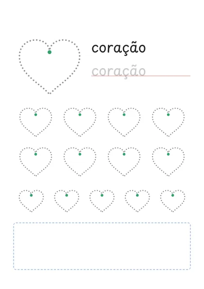 Coração pontilhado para cobrir e desenhar