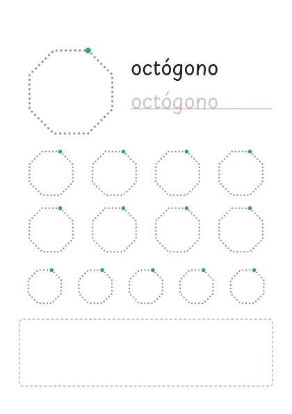 Octógono pontilhado para cobrir e desenhar