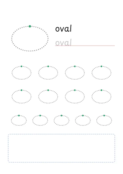 Oval pontilhado para cobrir e desenhar