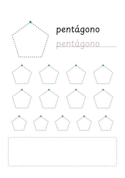 Pentágono pontilhado para cobrir e desenhar