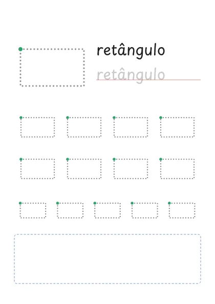 Retângulo pontilhado para cobrir e desenhar