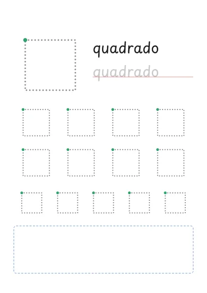 Quadrado pontilhado para cobrir e desenhar