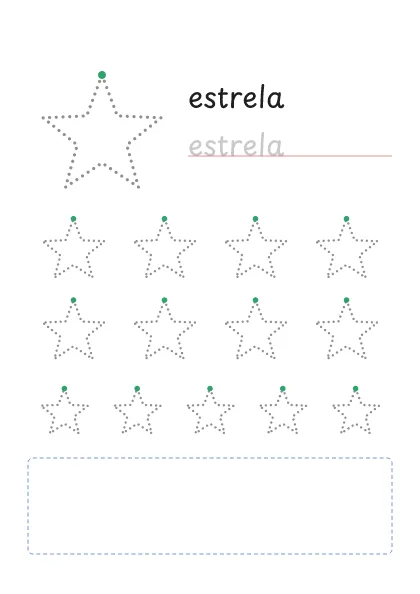 Estrela pontilhado para cobrir e desenhar