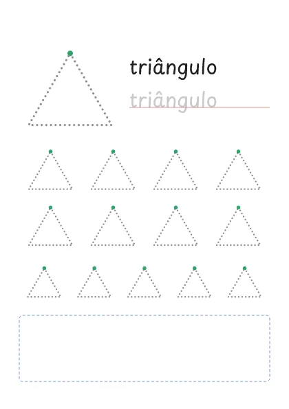 Triângulo pontilhado para cobrir e desenhar