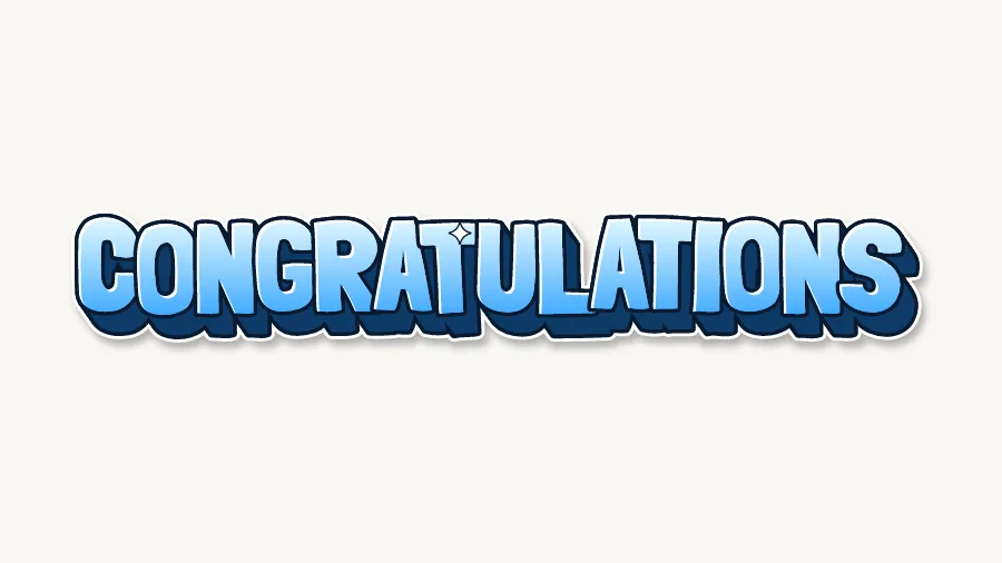 Congratulations in 3d graffiti letters